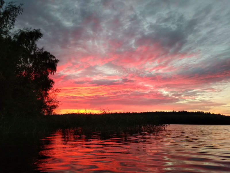 закат на Ладоге